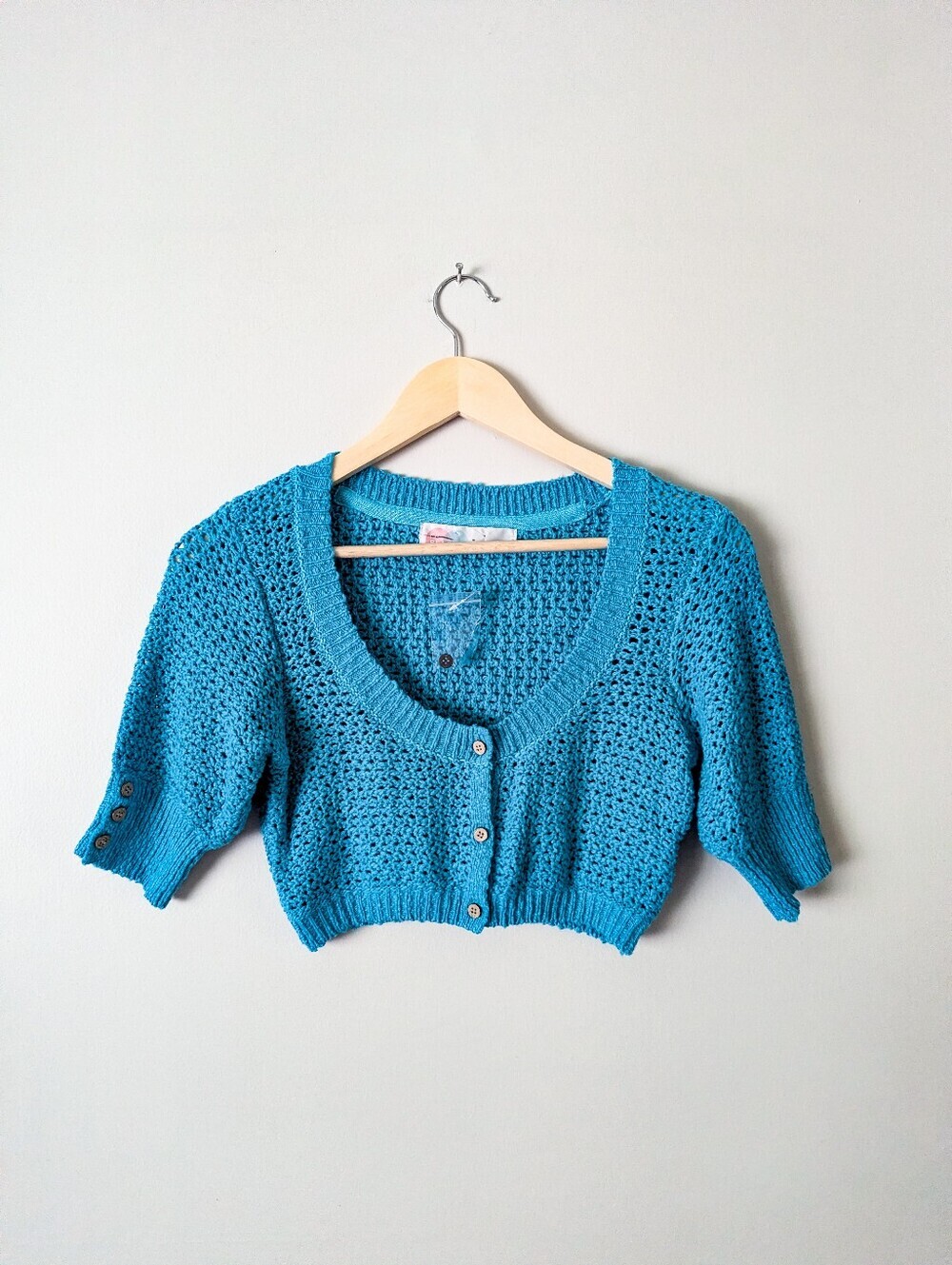 Free People Beach Blue Cropped Cardigan
